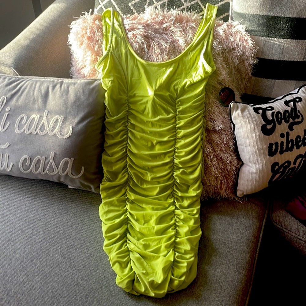 lime green dress